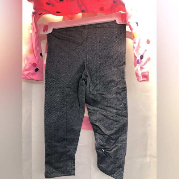 Cutie pie 3 piece long sleeve/hooded vest outfit, pink/white/blue, 12 M. - Picture 5 of 11